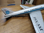 Vtg HAJI Pan American Tin Toy Clipper Jet Working Friction Motor Airplane Japan