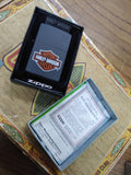 New Sealed Zippo Harley Davidson Logo Black Matte Windproof Lighter 218HD H252
