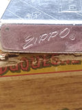 Vtg 1965 ZIPPO Slim Cigarette Lighter Etched Diagonal Lines Flowers Striped Back
