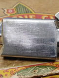 Vtg 1965 ZIPPO Slim Cigarette Lighter Etched Diagonal Lines Flowers Striped Back