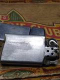 Vtg 1965 ZIPPO Slim Cigarette Lighter Etched Diagonal Lines Flowers Striped Back