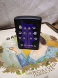 Vtg Unfired Zippo 1995 CAMEL Purple Guitar Neck Musical Note Black Matte Lighter