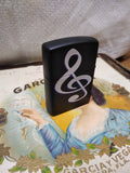 Vtg Unfired Zippo 1995 CAMEL Purple Guitar Neck Musical Note Black Matte Lighter