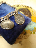 Vtg Stirling Silver Buick Sales Award 5 Charm Bracelet Hawaii Ft Lauderdale