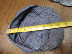 Vtg Childrens Railroad Engineer Style Blue & White Striped Cap Hat Youth Kids