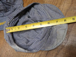 Vtg Childrens Railroad Engineer Style Blue & White Striped Cap Hat Youth Kids