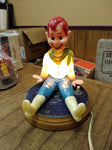 Vtg 1950’s Howdy Doody Night Light Electric Table Lamp Wooden Base Bob Smith