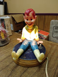 Vtg 1950’s Howdy Doody Night Light Electric Table Lamp Wooden Base Bob Smith