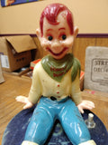 Vtg 1950’s Howdy Doody Night Light Electric Table Lamp Wooden Base Bob Smith