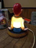 Vtg 1950’s Howdy Doody Night Light Electric Table Lamp Wooden Base Bob Smith