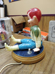 Vtg 1950’s Howdy Doody Night Light Electric Table Lamp Wooden Base Bob Smith