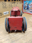 Vtg Marx Toys Pressed Steel Wind Up Tractor Bull Dozer Original Paint Runs!