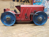 Vtg Marx Toys Pressed Steel Wind Up Tractor Bull Dozer Original Paint Runs!