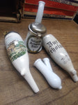 Vtg Porcelain Ceramic Hand Painted Smoking Pipe, Bowls