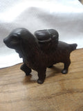 Vtg St Bernard Dog Cast Iron Coin Bank w/ Rescue Back Pack