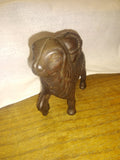 Vtg St Bernard Dog Cast Iron Coin Bank w/ Rescue Back Pack