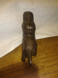 Vtg St Bernard Dog Cast Iron Coin Bank w/ Rescue Back Pack