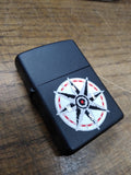 Vtg Unfired 1997 Zippo Black Matte Marlboro Compass Cigarette Lighter