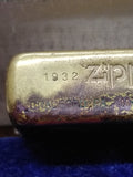 Vtg Zippo Solid Brass 1932-1991 Commemorative Cigarette Lighter Great Patina!