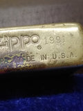 Vtg Zippo Solid Brass 1932-1991 Commemorative Cigarette Lighter Great Patina!