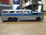 Vtg 1960's 7" Tootsie Toy Greyhound Scenic Cruiser Metal Die Cast Steel Bus #1