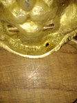 Vtg Heavy Solid Cast Brass Figural Lions Head Door Knocker Architectural 7" x 4