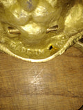 Vtg Heavy Solid Cast Brass Figural Lions Head Door Knocker Architectural 7" x 4