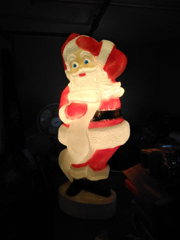 Vtg Union Plastics Blow Mold Santa Clause 43" Lighted Christmas Yard Display
