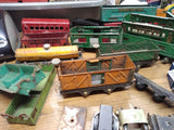 Vtg HUGE American Flyer Train Car Parts Lot Pre War Freight Tanker Caboose Truck