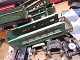 Vtg HUGE American Flyer Train Car Parts Lot Pre War Freight Tanker Caboose Truck