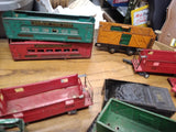 Vtg HUGE American Flyer Train Car Parts Lot Pre War Freight Tanker Caboose Truck