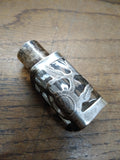 VTG Hecho Mexico Sterling Silver 925 Mini Glass Perfume Bottle Nice!