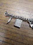 Vtg 925 Sterling Silver 8 Charm Bracelet 7" Diploma Live Love Laugh #1 Bible