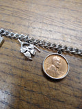 Vtg 925 Sterling Silver 8 Charm Bracelet 7" Diploma Live Love Laugh #1 Bible
