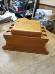 Vtg. Decatur Ind. Inc. Walnut 6 Tobacco Pipe Stand With Cedar Lined Humidor