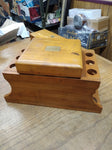 Vtg. Decatur Ind. Inc. Walnut 6 Tobacco Pipe Stand With Cedar Lined Humidor