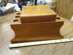 Vtg. Decatur Ind. Inc. Walnut 6 Tobacco Pipe Stand With Cedar Lined Humidor