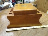Vtg. Decatur Ind. Inc. Walnut 6 Tobacco Pipe Stand With Cedar Lined Humidor