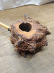 Vtg Hand Made Burl Wood Freehand Natural Bowl 10" Long Bamboo Stem Tobacco Pipe