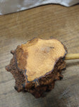 Vtg Hand Made Burl Wood Freehand Natural Bowl 10" Long Bamboo Stem Tobacco Pipe