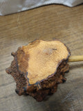 Vtg Hand Made Burl Wood Freehand Natural Bowl 10" Long Bamboo Stem Tobacco Pipe