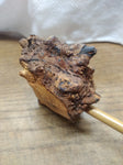 Vtg Hand Made Burl Wood Freehand Natural Bowl 10" Long Bamboo Stem Tobacco Pipe
