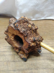 Vtg Hand Made Burl Wood Freehand Natural Bowl 10" Long Bamboo Stem Tobacco Pipe
