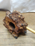 Vtg Hand Made Burl Wood Freehand Natural Bowl 10" Long Bamboo Stem Tobacco Pipe