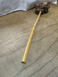 Vtg Hand Made Burl Wood Freehand Natural Bowl 10" Long Bamboo Stem Tobacco Pipe