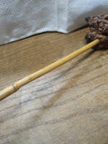 Vtg Hand Made Burl Wood Freehand Natural Bowl 10" Long Bamboo Stem Tobacco Pipe