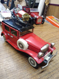 Vtg Bandai Tin Toy 1929 Sedan Car Friction Motor Japan Nice Shape 9
