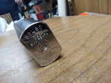 Vtg Penguin BGLBG Gas Sun Pearl Lift Arm Table Top Cig Lighter Leather Chrome