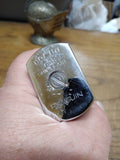 Vtg Penguin BGLBG Gas Sun Pearl Lift Arm Table Top Cig Lighter Leather Chrome