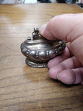Vtg Ronson Crown Silver Plated Table Top Cigarette Lighter In Good Condition!